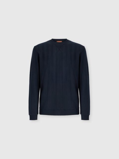 Missoni Tone-on-tone chevron cotton and viscose crewneck sweatshirt