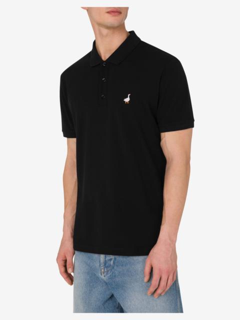 Moschino COTTON PIQUET POLO GOOSE EMBROIDERY