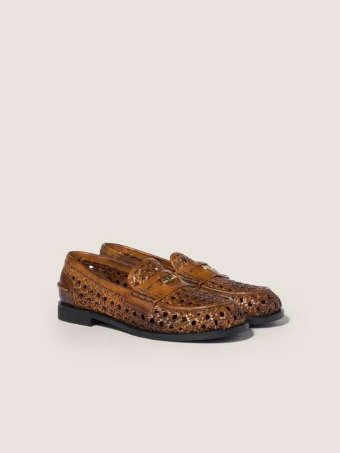Miu Miu Woven leather loafers