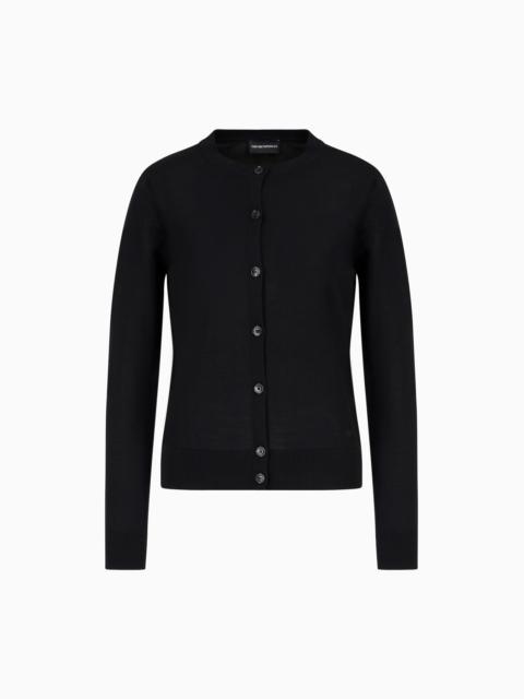 EMPORIO ARMANI 평범한 니트의 카디건, 순수한 처녀 모직