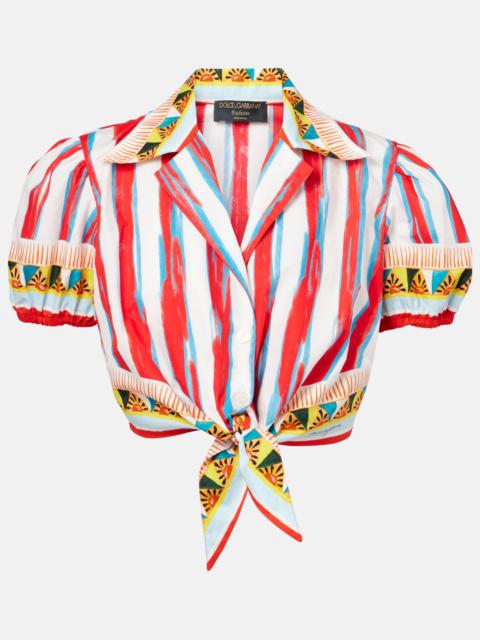 Dolce & Gabbana Cropped striped cotton shirt