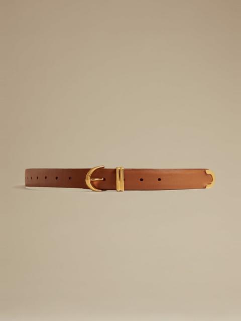KHAITE The Bambi Belt in Caramel Leather with Gold