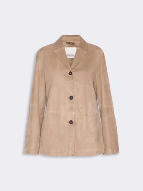 'S Max Mara ANCORA Single-breasted suede jacket - NATURAL
