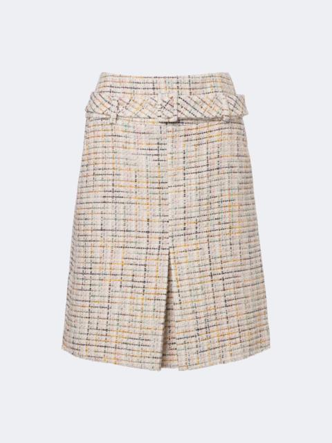 SHUSHU/TONG Belted checked cotton-blend miniskirt