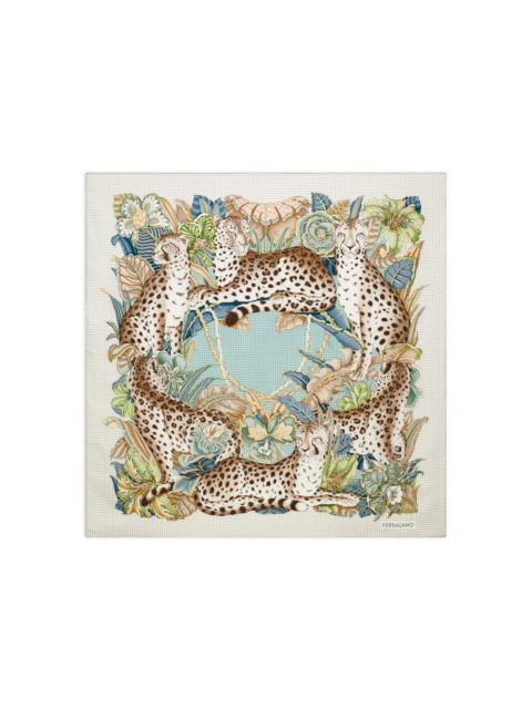 FERRAGAMO Cheetah-print silk scarf