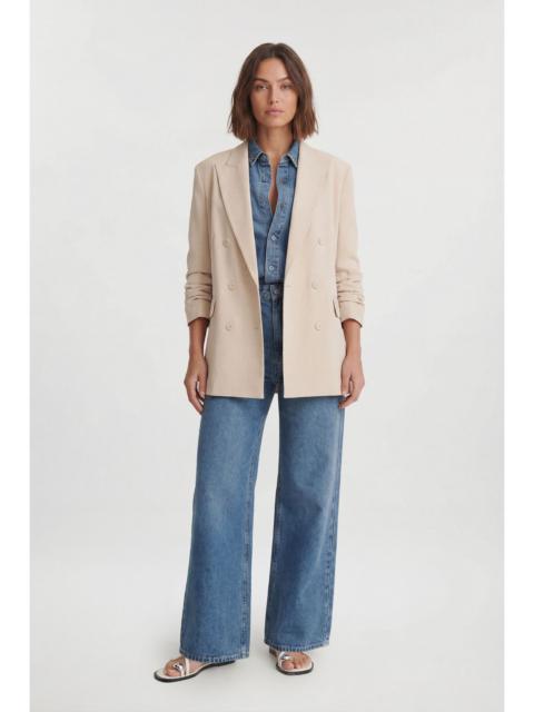 KAREN MILLEN Tailored Double Breasted Ruched Sleeve Blazer