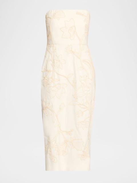 VERONICA BEARD Netia Strapless Embroidered Dress