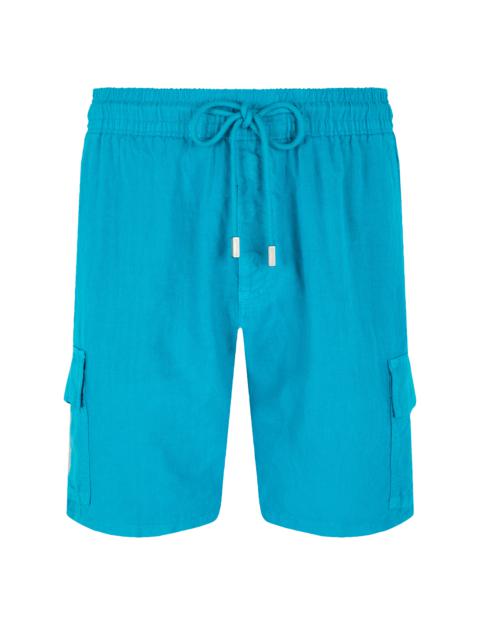 Vilebrequin Men Linen Bermuda Shorts cargo pockets