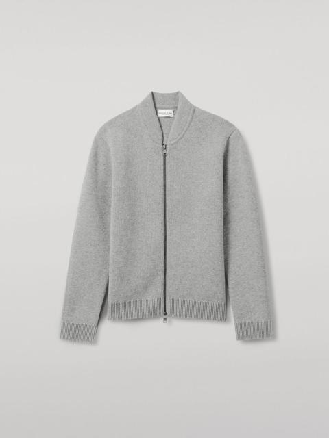 Johnstons of Elgin Cashmere Milano Stitch Grey Zip Jacket