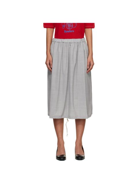 Comme des Garçons GIRL Gray Wool Tropical Colour Stripe Midi Skirt