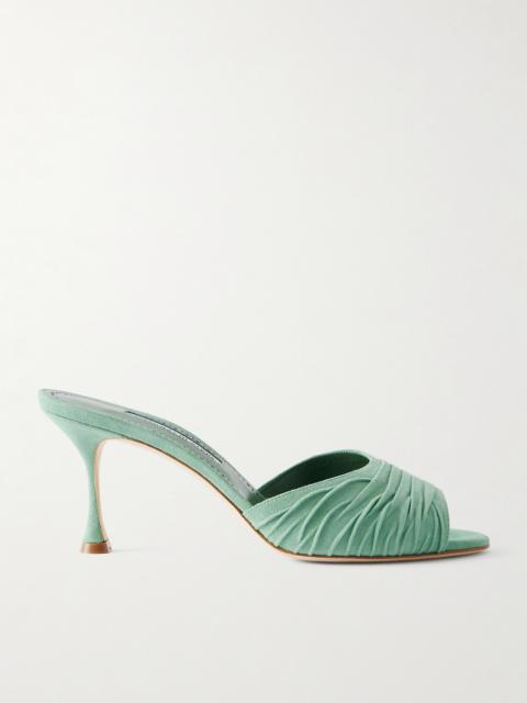 Manolo Blahnik Pirua 70 Suede Mules