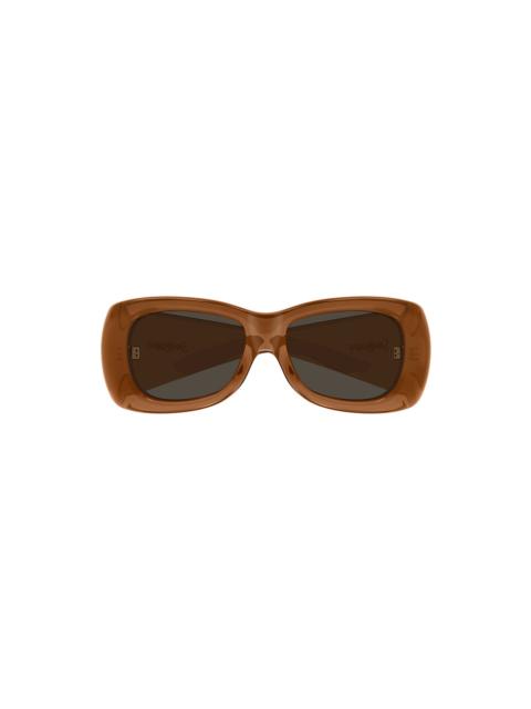 SAINT LAURENT OVERSIZED PILLOWED SUNGLASSES (BROWN)