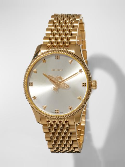 36mm G-Timeless Bee Watch with Bracelet Strap, Gold/Silver
