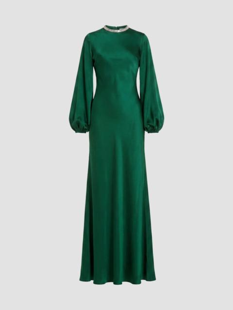 MAC DUGGAL Women's Ieena Satin Sheath Gown - Emerald