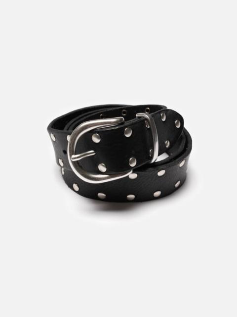 Nudie Jeans Silver Studded Leather Belt Black