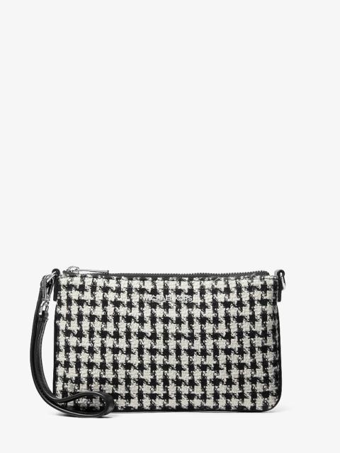 MICHAEL KORS Jet Set Travel Woven Houndstooth Convertible Wristlet