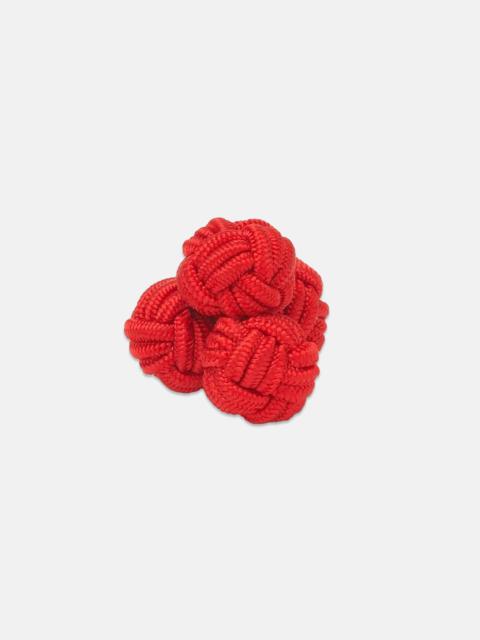 J. PRESS RED MONKEY'S FIST SILK KNOT CUFFLINKS