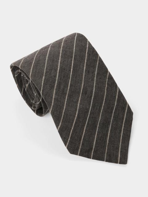 TODD SNYDER Italian Linen-Cotton Stripe Tie
