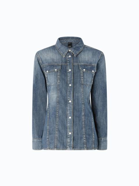 PINKO DENIM SHIRT WITH FADING