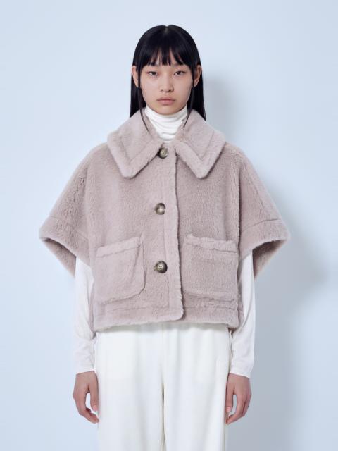 Max Mara Alpaca and Wool Teddy Fabric Boxy Cape