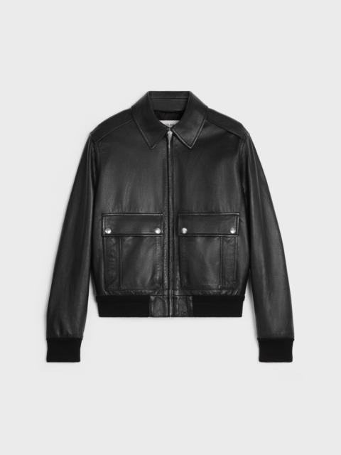 classic aviator blouson jacket in soft lambskin