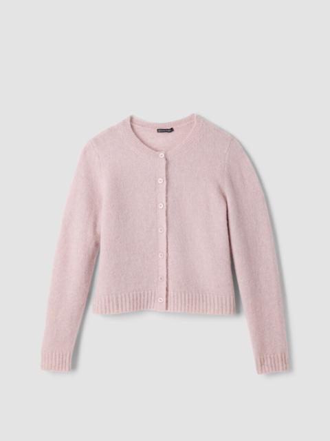 EILEEN FISHER Mohair Plush Mélange Crew Neck Cardigan