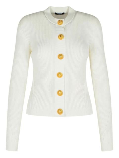 Balmain ribbed button-down cardigan