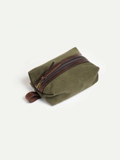 Bleu de Chauffe ZAZOU TOILETRY CASE  -  DARK KHAKI STONEWASHED