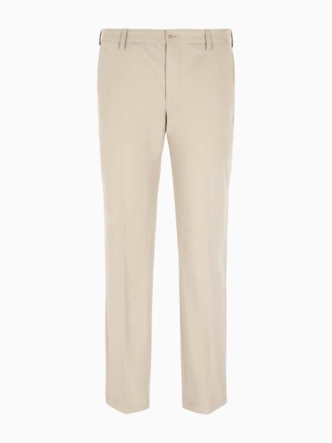 Stretch cashmere and cotton trousers