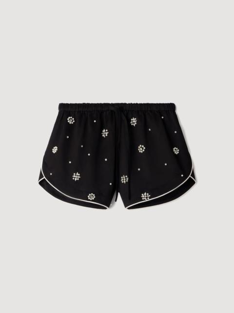 Sandro BEADED AND RHINESTONE SHORTS