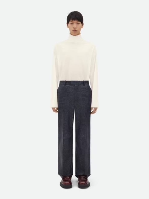 Bottega Veneta Printed Leather Houndstooth Pants