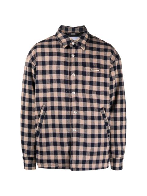 BLUEMARBLE checkerboard-print logo-plaque shirt jacket