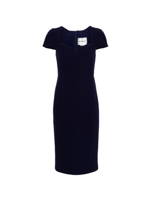 crepe wool midi dress