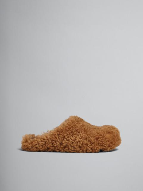 Marni BROWN SHEARLING FUSSBETT SABOT