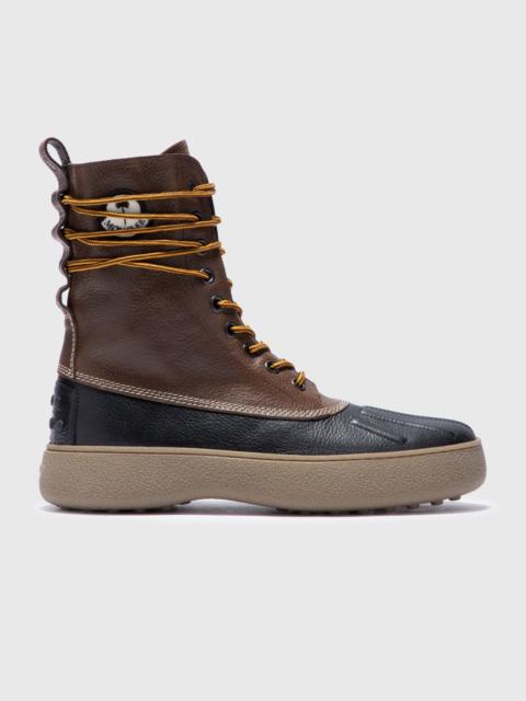 Moncler 8 MONCLER PALM ANGELS WINTER GOMMINO MID LEATHER BOOTS