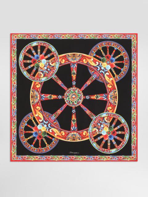 Dolce & Gabbana 90x90 carretto-print silk twill scarf