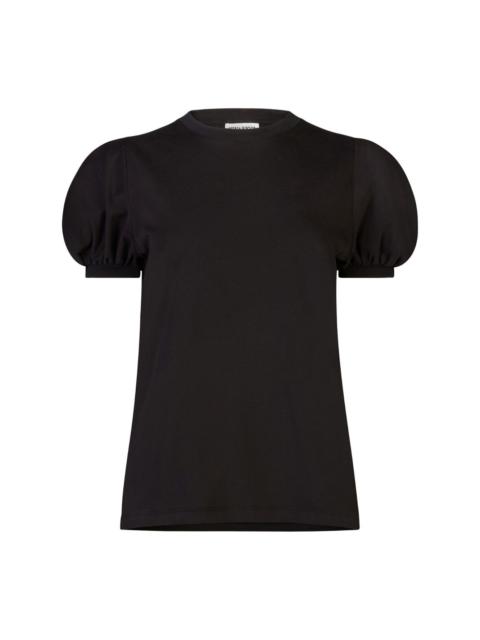 puff-sleeves cotton T-shirt