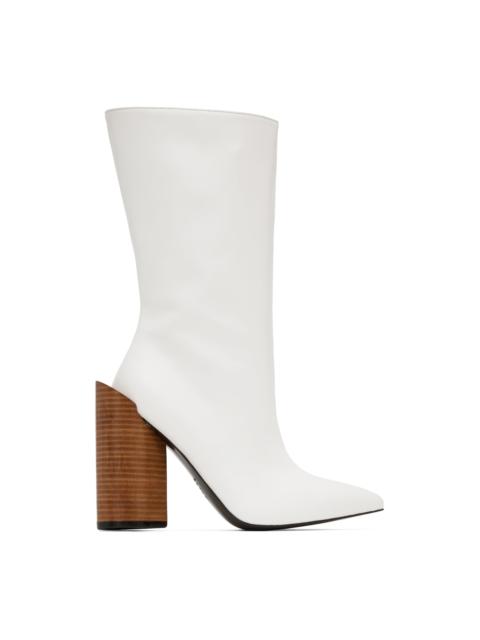 pushBUTTON White Heart Boots