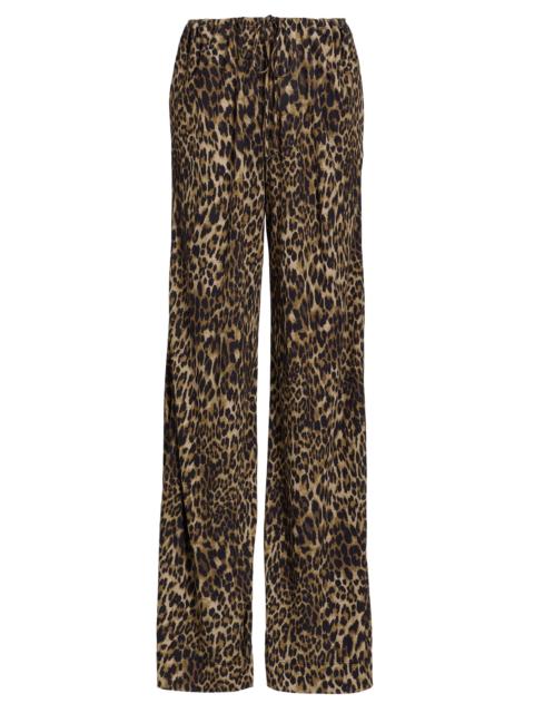 NILI LOTAN Women's Adriel Leopard-Print Drawstring Pants - Vintage Leopard Print