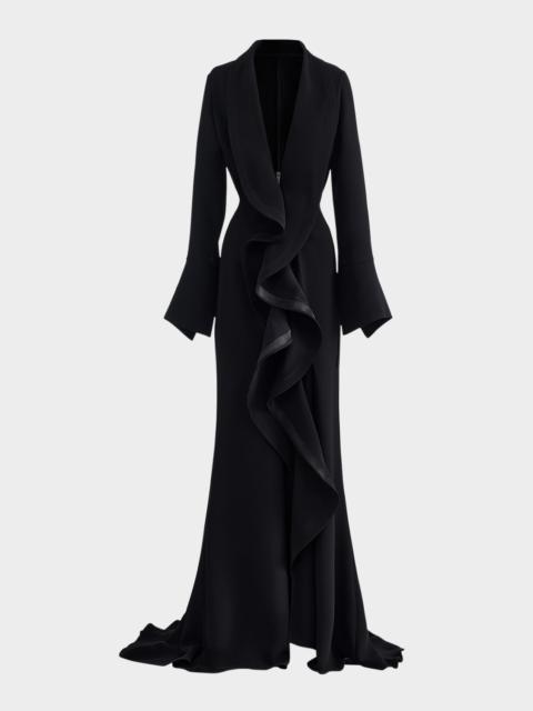 MATICEVSKI Jupiter Ruffle Long-Sleeve Gown