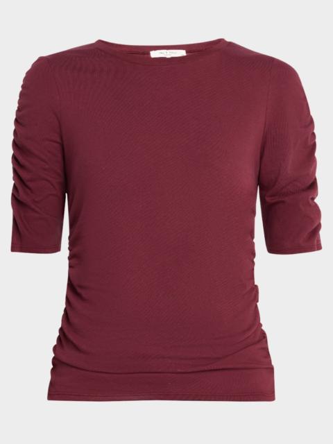 rag & bone Juliet Shirred Short-Sleeve Tee