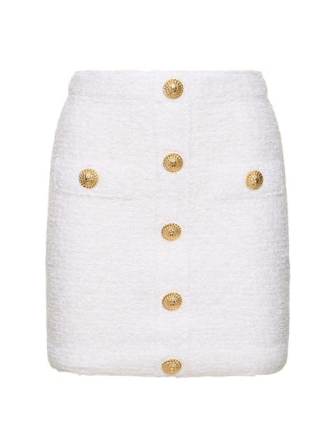 Cotton blend tweed mini skirt