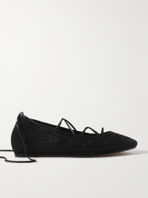 Isabel Marant Belna Leather-trimmed Woven Ballet Flats