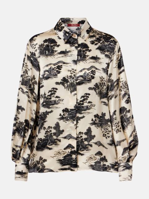 Max Mara Vetro printed silk satin shirt