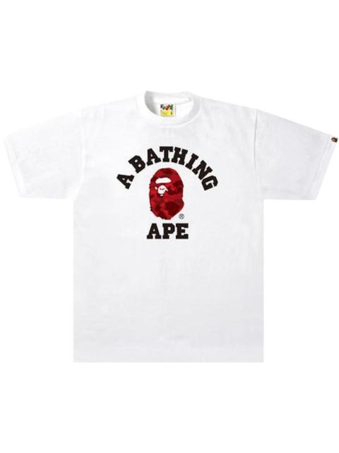 A BATHING APE® BAPE Color Camo College Tee 'White/Red'