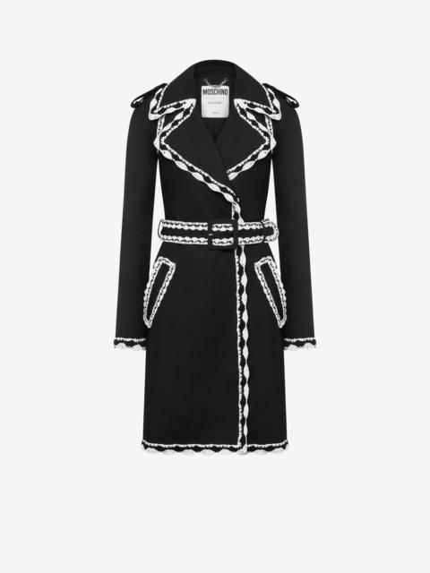 Moschino CROCHET DETAILS GABARDINE TRENCH COAT