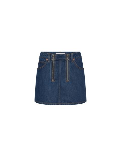 Marine Serre Midnight blue zipped mini skirt