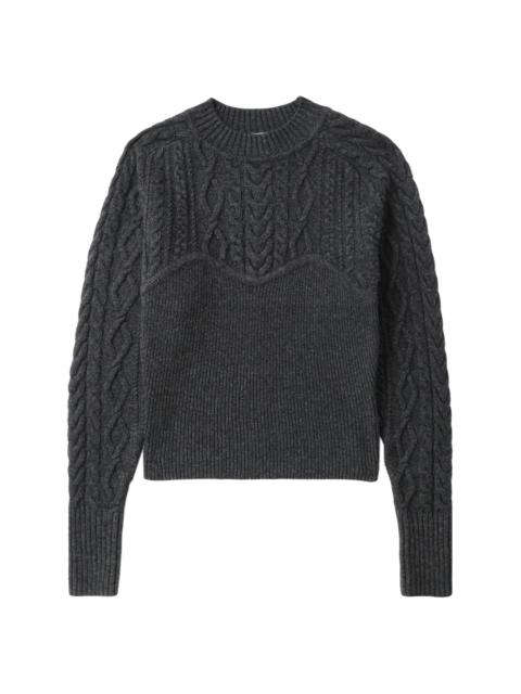 LVIR panelled cablek-knit jumper