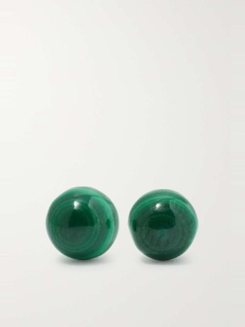 MATEO 14-karat gold malachite earrings