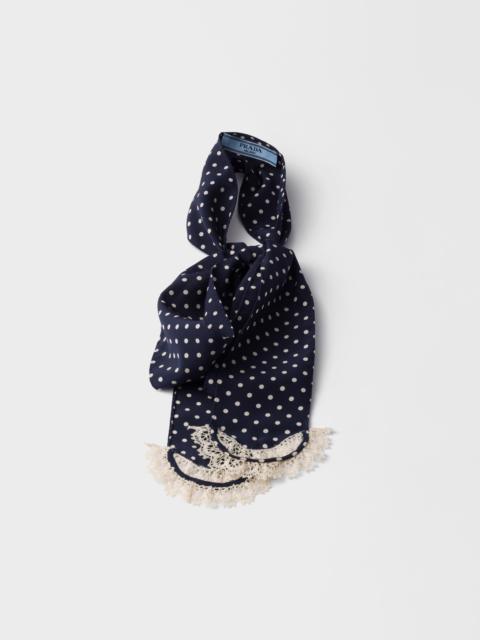 Prada Polka-dot marocain scarf